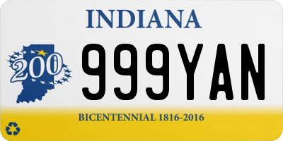 IN license plate 999YAN