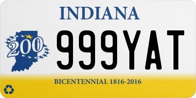 IN license plate 999YAT