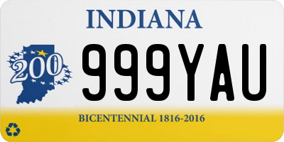 IN license plate 999YAU