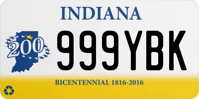 IN license plate 999YBK