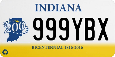 IN license plate 999YBX