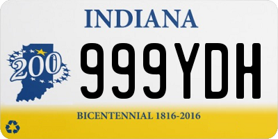 IN license plate 999YDH