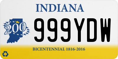 IN license plate 999YDW