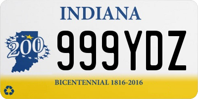 IN license plate 999YDZ