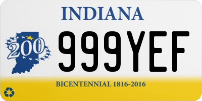 IN license plate 999YEF