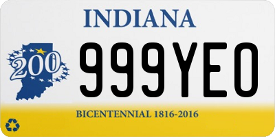 IN license plate 999YEO