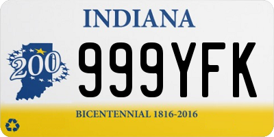 IN license plate 999YFK