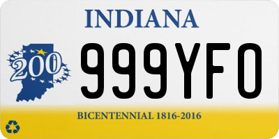 IN license plate 999YFO