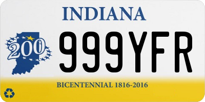 IN license plate 999YFR