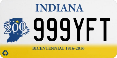 IN license plate 999YFT