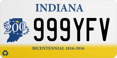 IN license plate 999YFV