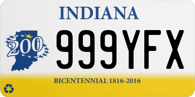 IN license plate 999YFX