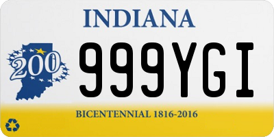 IN license plate 999YGI