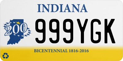 IN license plate 999YGK