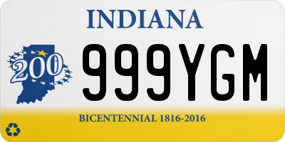 IN license plate 999YGM