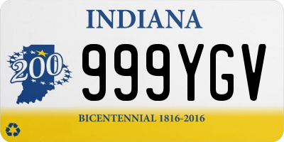 IN license plate 999YGV
