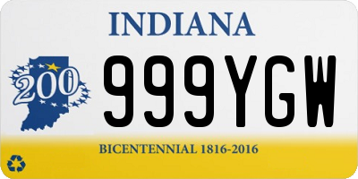 IN license plate 999YGW