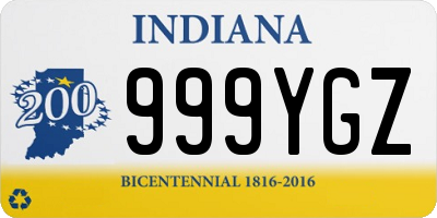 IN license plate 999YGZ