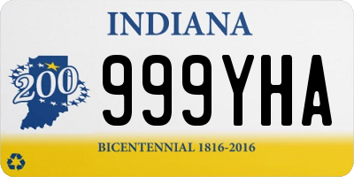 IN license plate 999YHA