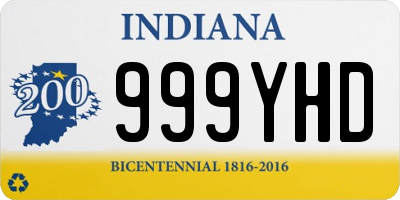 IN license plate 999YHD