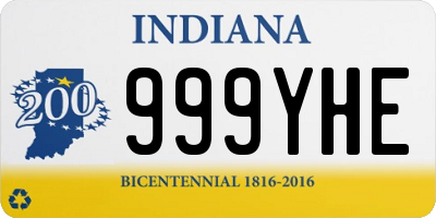 IN license plate 999YHE