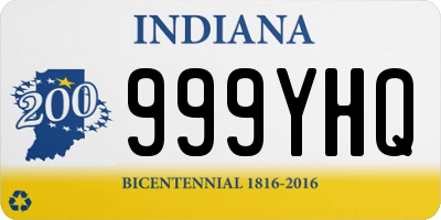 IN license plate 999YHQ