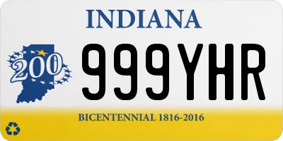 IN license plate 999YHR