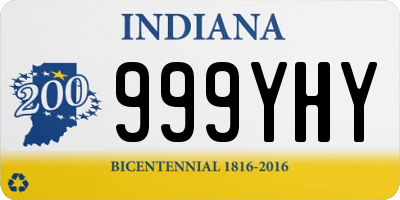 IN license plate 999YHY