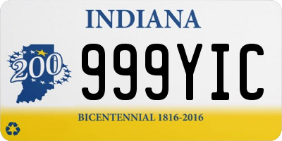 IN license plate 999YIC