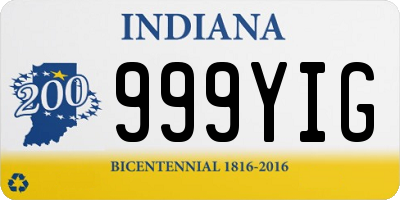 IN license plate 999YIG
