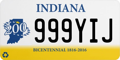 IN license plate 999YIJ