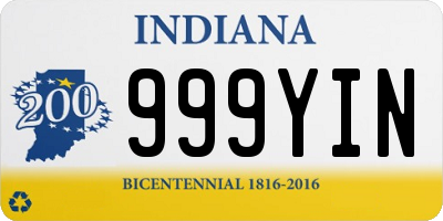 IN license plate 999YIN