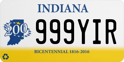 IN license plate 999YIR