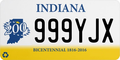 IN license plate 999YJX