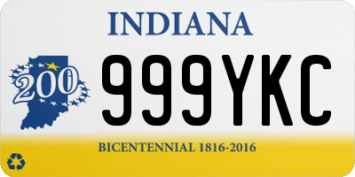 IN license plate 999YKC