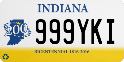 IN license plate 999YKI