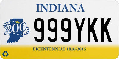 IN license plate 999YKK