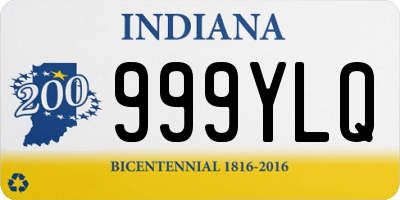 IN license plate 999YLQ