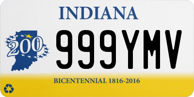IN license plate 999YMV