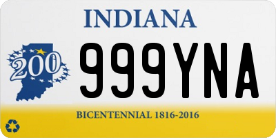 IN license plate 999YNA