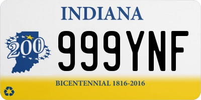 IN license plate 999YNF