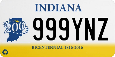 IN license plate 999YNZ