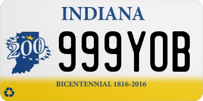 IN license plate 999YOB