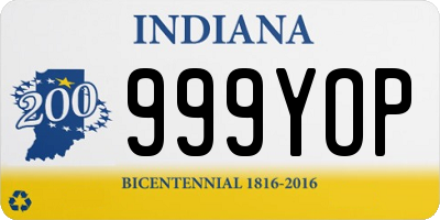 IN license plate 999YOP