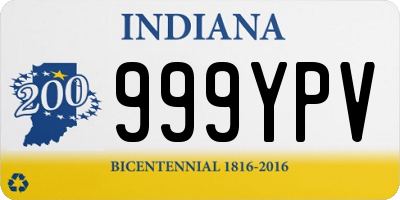 IN license plate 999YPV