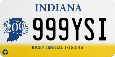 IN license plate 999YSI