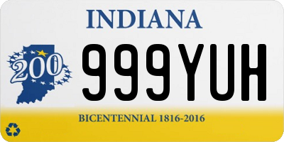 IN license plate 999YUH