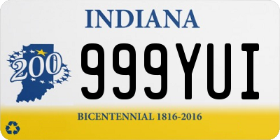 IN license plate 999YUI