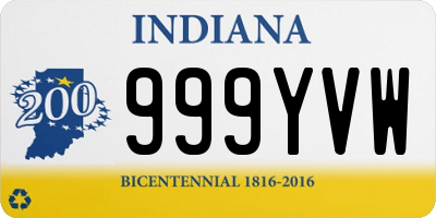 IN license plate 999YVW