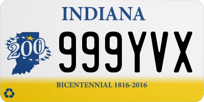 IN license plate 999YVX
